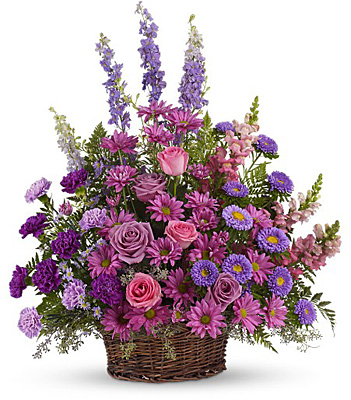 Gracious Lavender Basket from Forever Flowers, flower delivery in St. Thomas, VI